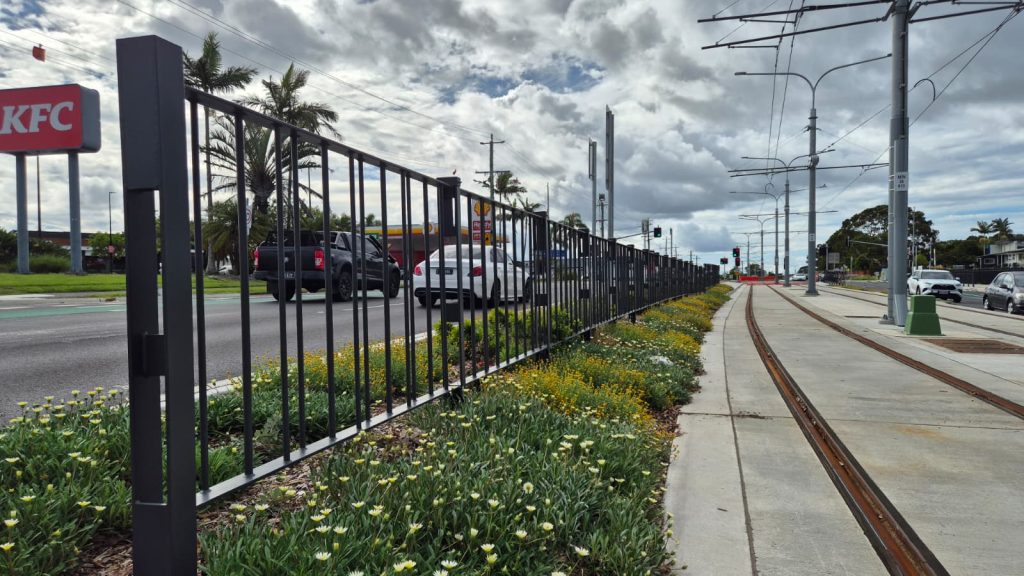 Type 1 Pedestrian Fencing used at Gold Coast Light Rail