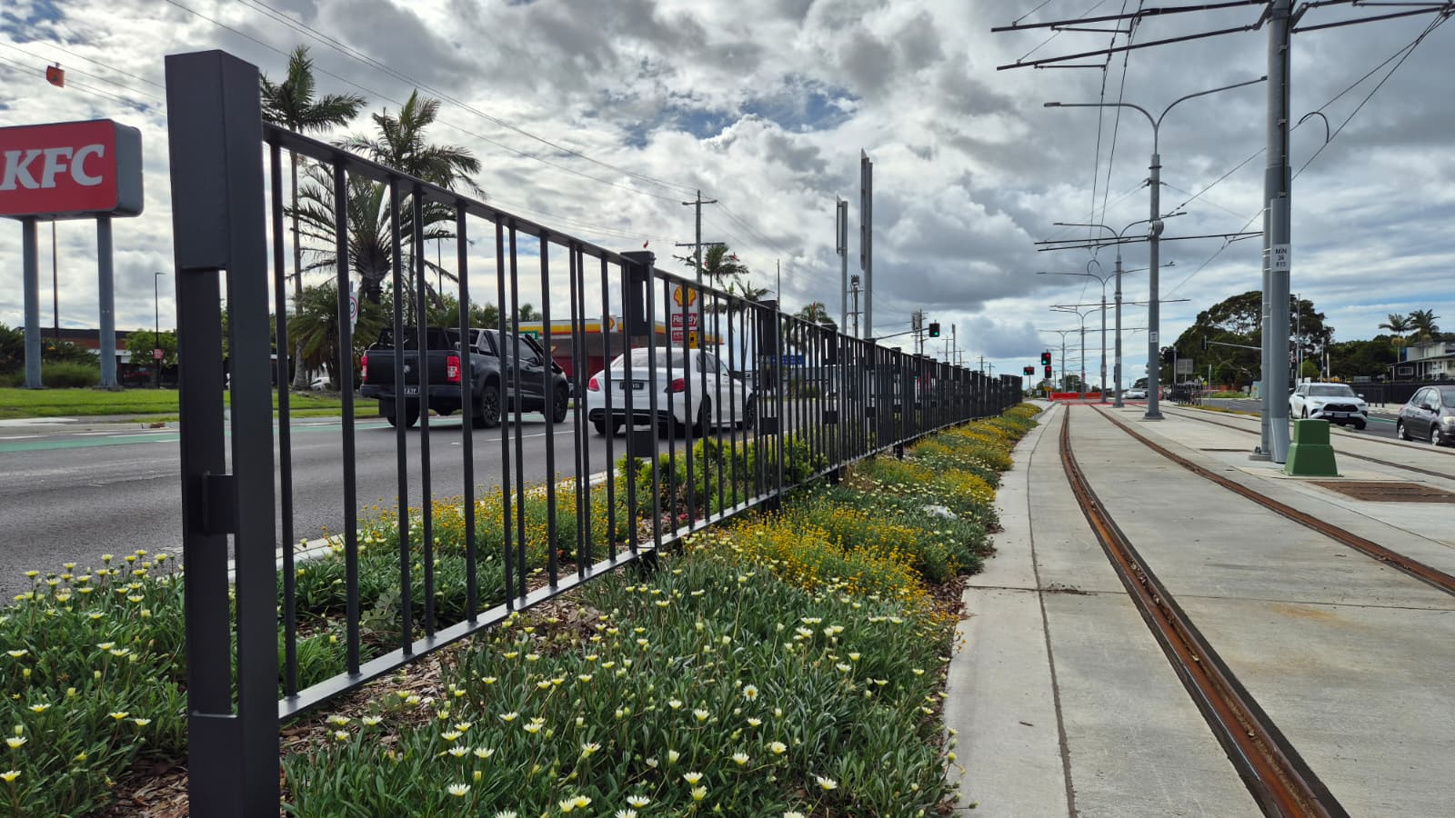 Type 1 Pedestrian Fencing used at Gold Coast Light Rail